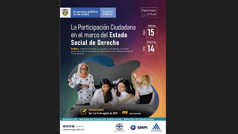  imagen: Diplomado virtual “La Participación Ciudadana en el marco del Estado Social de Derecho”.