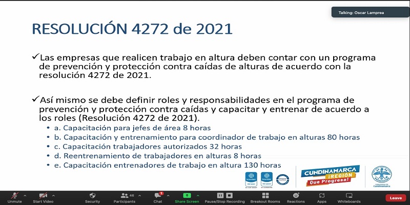 El trabajo seguro en alturas se promueve en el departamento












