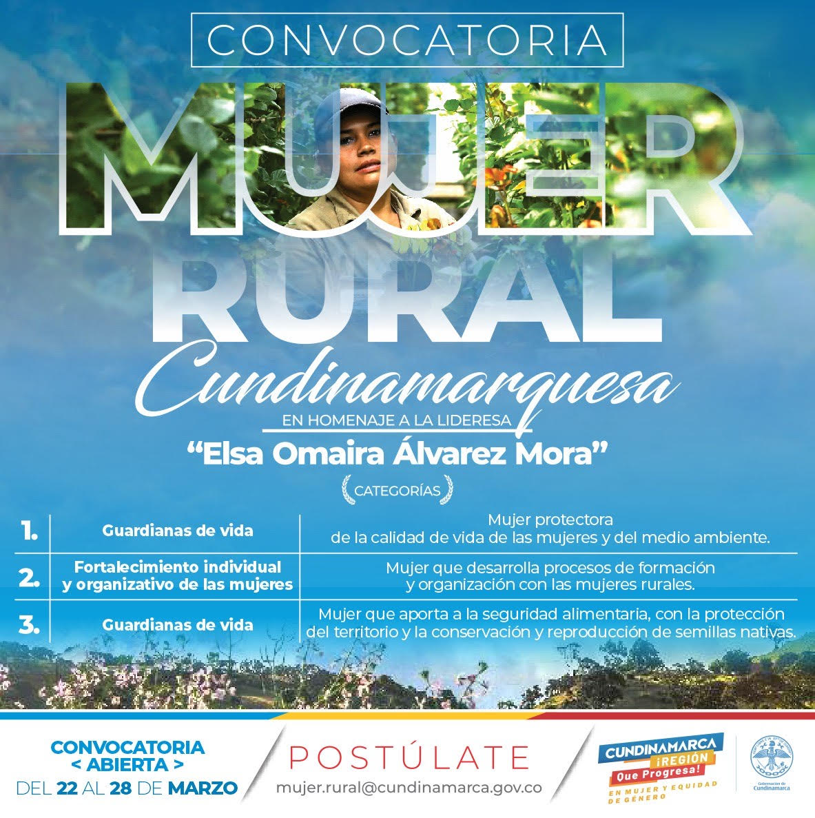 Convocatoria “RECONOCIMIENTO A LA MUJER RURAL CUNDINAMARQUESA”